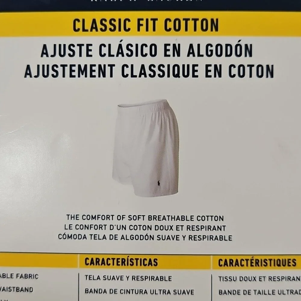 Polo Ralph Lauren Woven Boxers Men's Small Blue Classic NEW‎ Cotton 3-Pack NIB